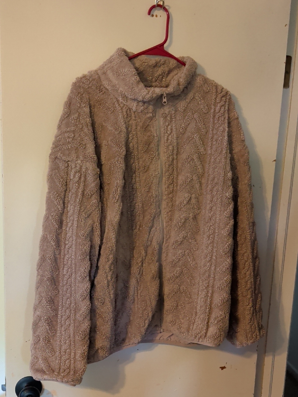 Cozy Faux-Sherpa Teddy Jacket - Taupe